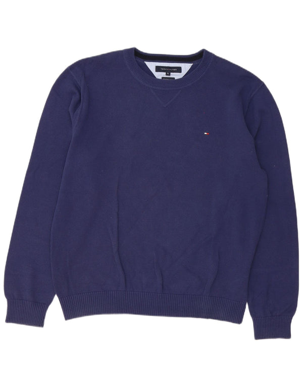 Tommy Hilfiger Herre Crew Neck Jumper Sweater XL Navy Blue Bomuld