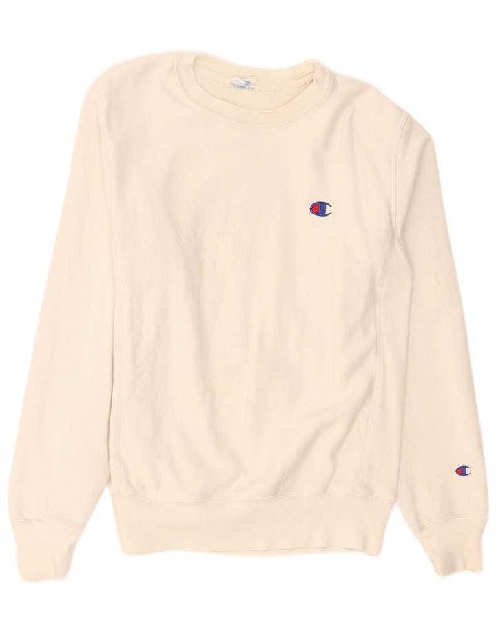 Champion Herre Reverse Weave Sweatshirt Jumper lille hvid bomuld
