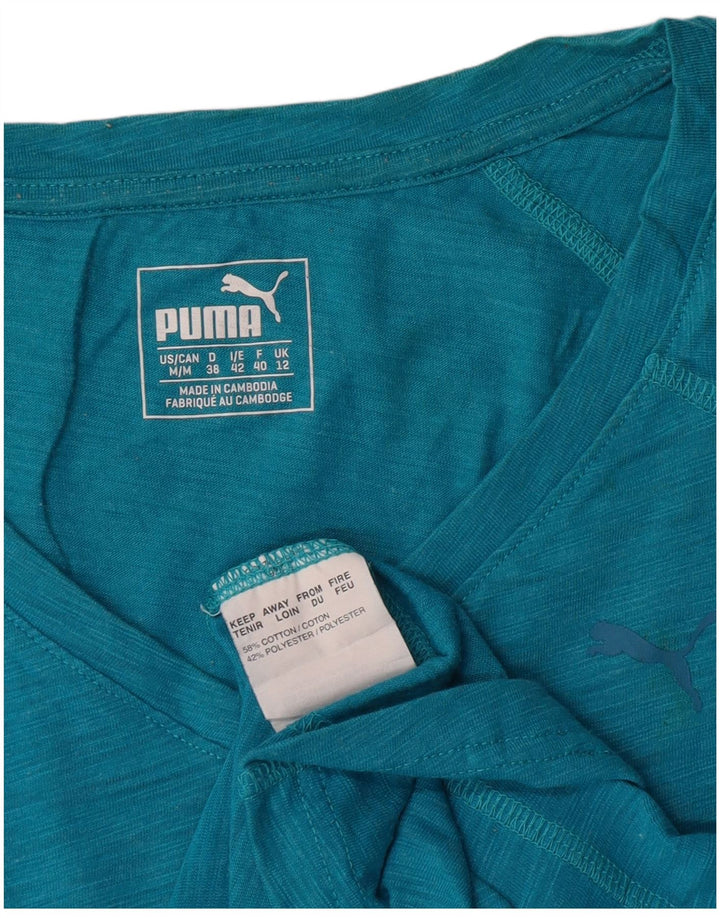 Puma T-shirt top UK 12 Medium Blue Flecked Bomuld