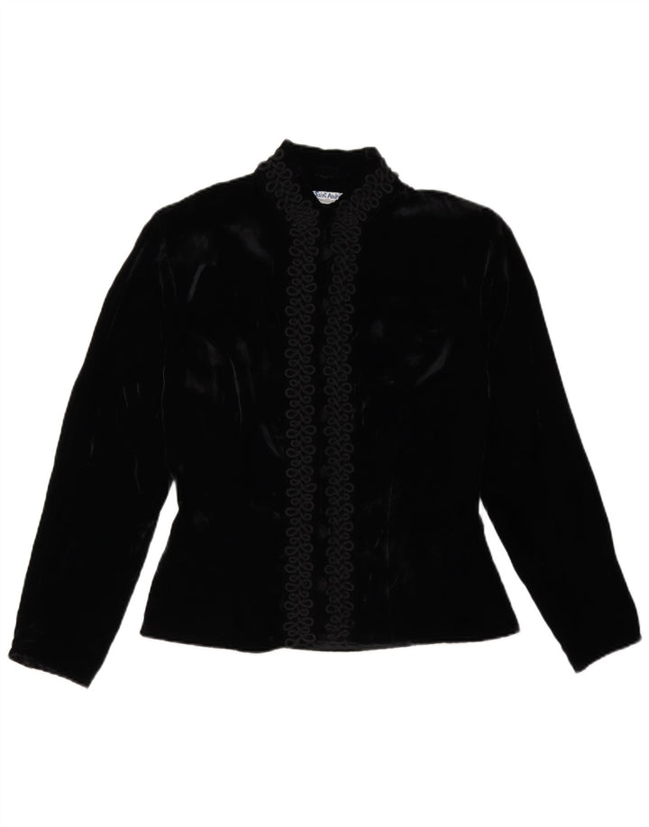 Vintage Dame Blazer Jacket UK 10 Small Black Viscose