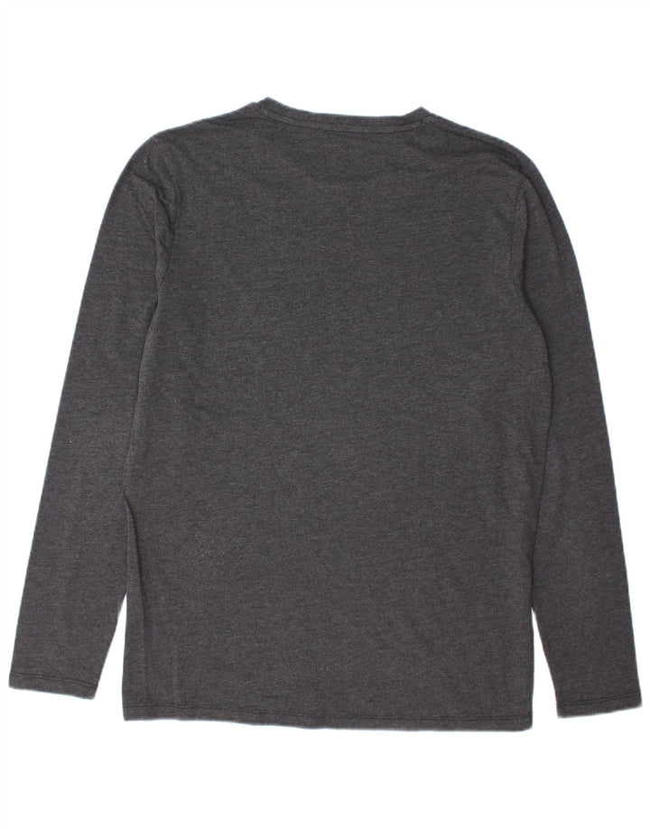 JACK & JONES Mens Graphic Top Long Sleeve Medium Grey Cotton