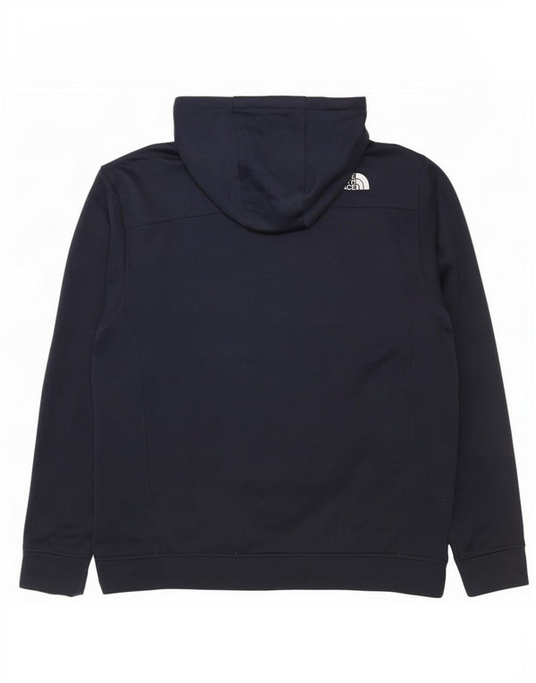 The North Face Mens Zip Hoodie Sweater Large Navy Blue Polyester