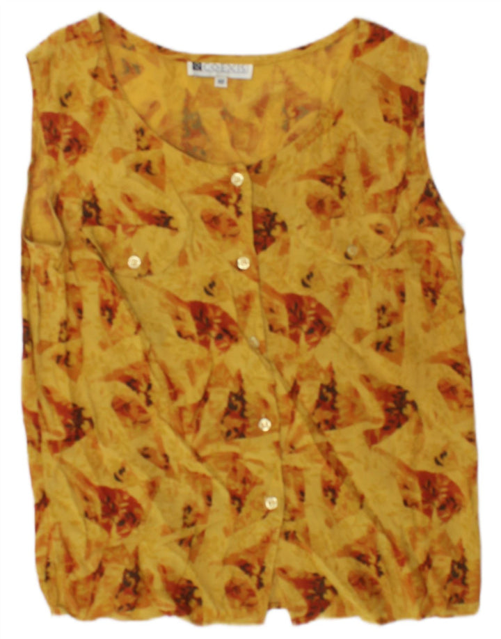Coexis Dame ærmeløs skjorte Bluse IT 42 Medium Yellow Floral