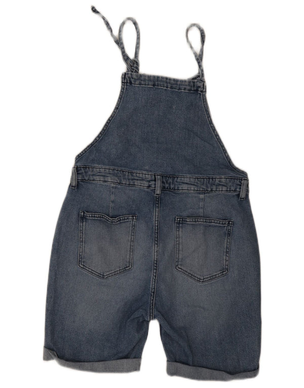 Fat Face Dame Dungarees Denim Shorts UK 12 Medium W30 Blue Cotton