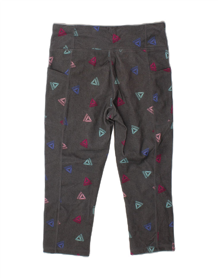 REEBOK Boys Graphic Leggings 7-8 Years Grey Spotted Polyester Vintage Reebok and Second-Hand Reebok from Messina Hembry 