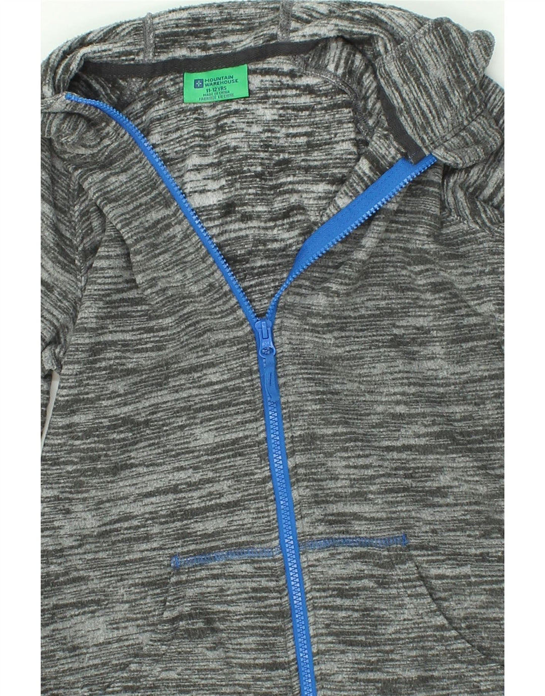 MOUNTAIN WAREHOUSE Boys Hooded Fleece Jacket 11-12 Years Grey Flecked Vintage Mountain Warehouse and Second-Hand Mountain Warehouse from Messina Hembry 