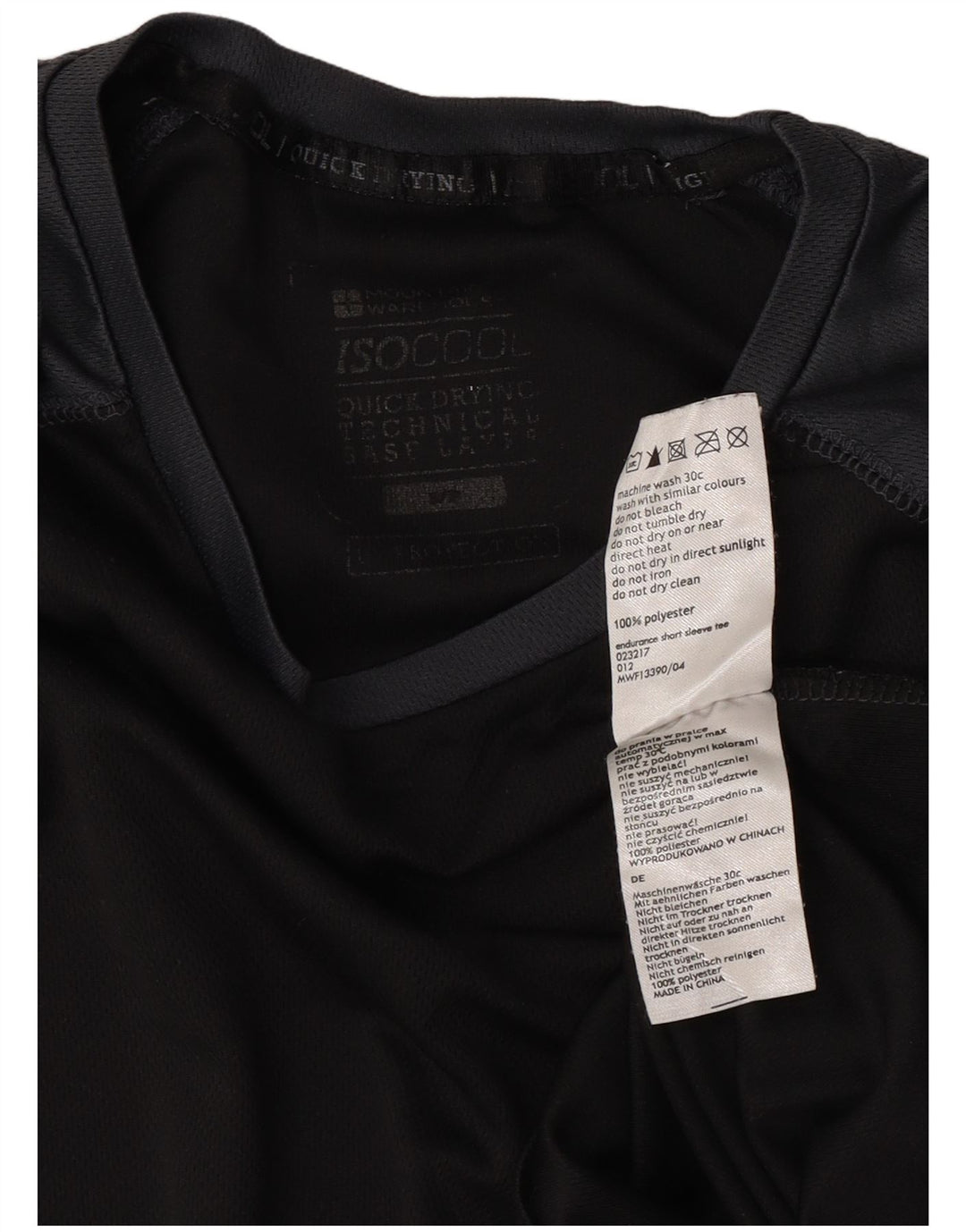 Mountain Warehouse Herre IsoCool T-Shirt Top Lille Sort Colourblock