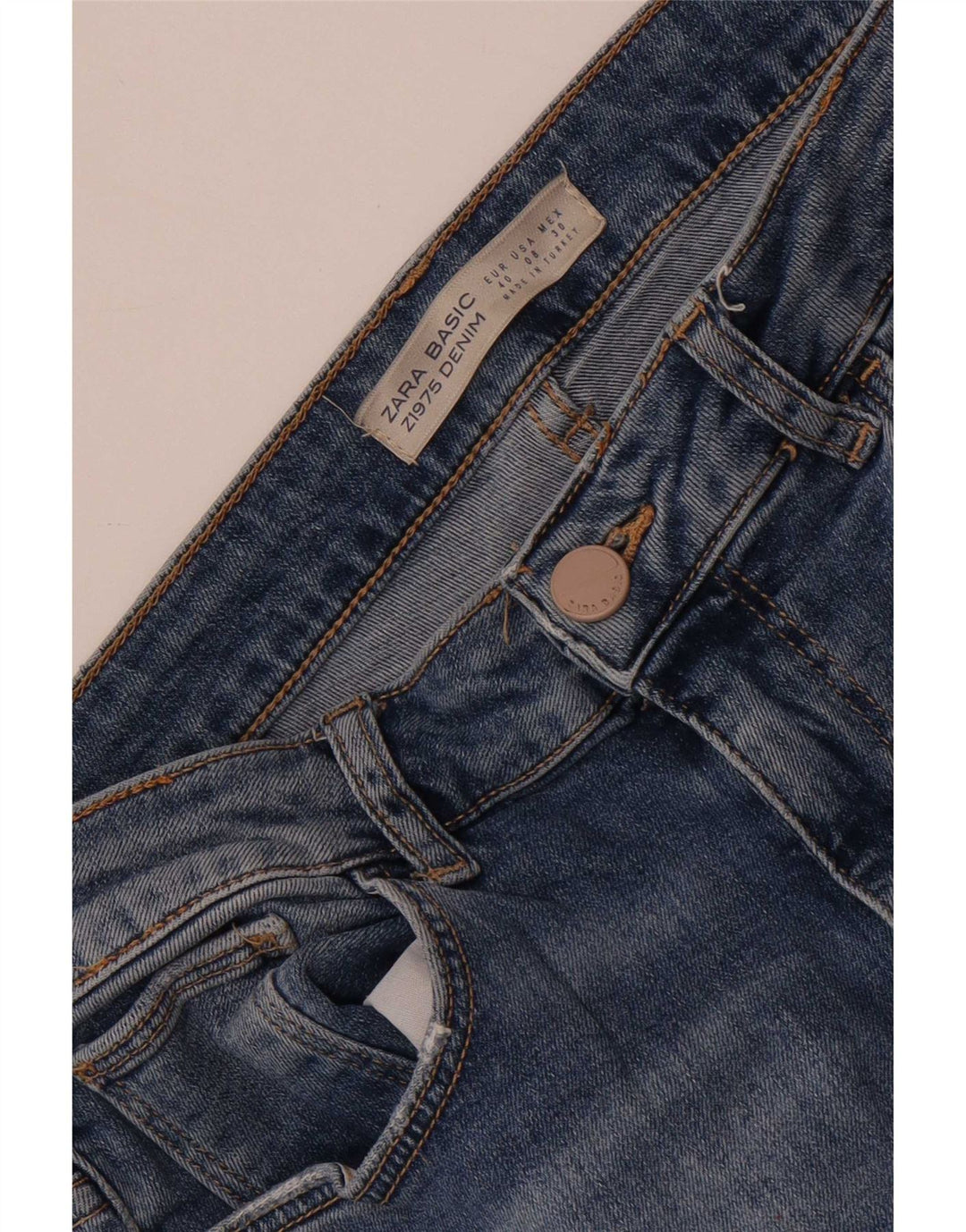 Zara Dame Distressed Skinny Jeans EU 40 Medium W30 L27 Blå