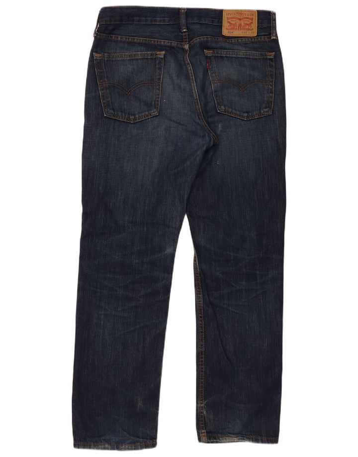 Levi's Herre 514 Straight Jeans W32 L30 Marineblå Bomuld
