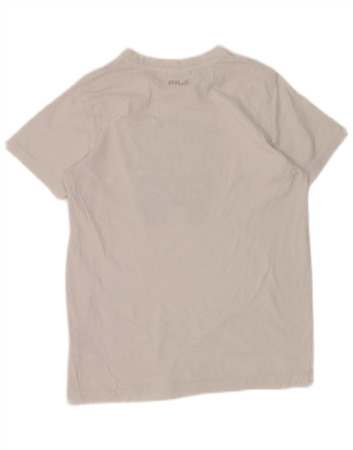 FILA Boys Graphic T-Shirt Top 13-14 Years White Cotton