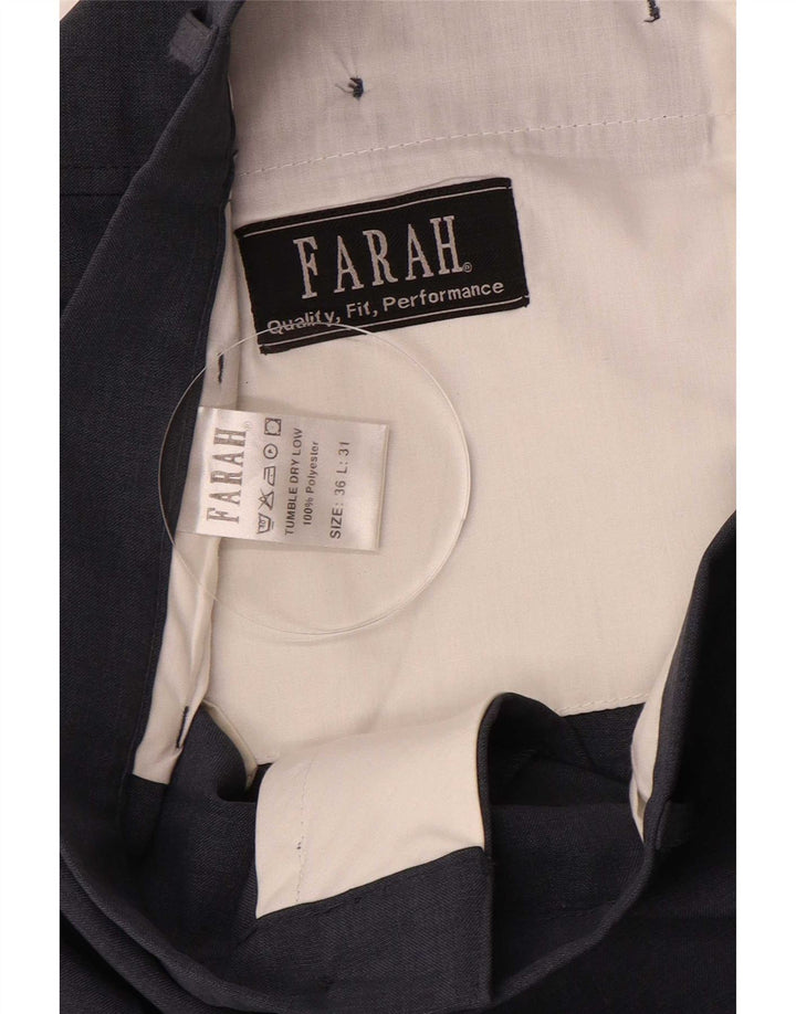 Farah Straight Suit Bukser til mænd W36 L31 Marineblå polyester