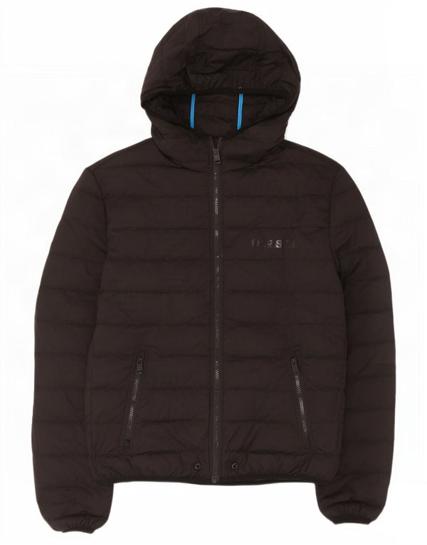 Diesel Herre hætte polstret jakke UK 42 XL Sort Polyester