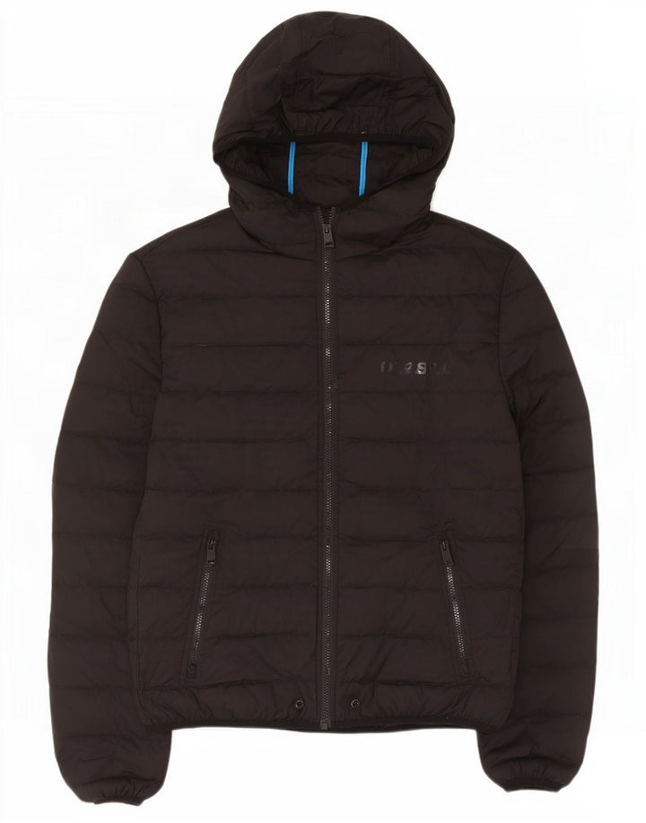 Diesel Herre hætte polstret jakke UK 42 XL Sort Polyester