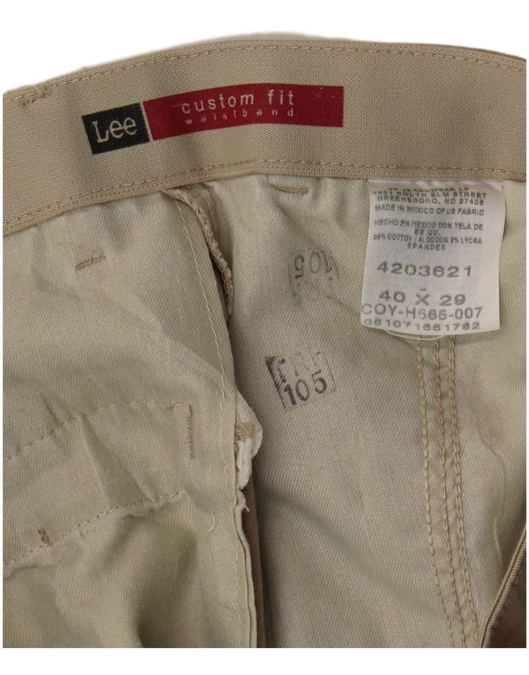 LEE Herre Custom Fit Straight Capri Bukser W40 L24 Beige Bomuld