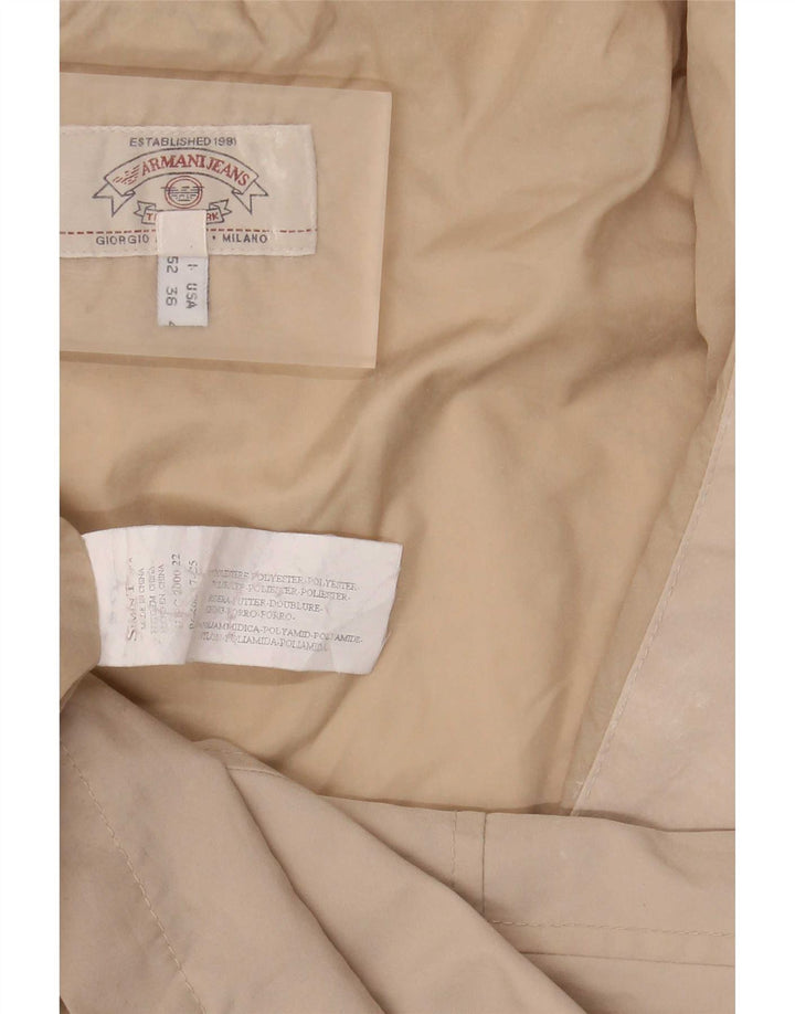 Armani Jeans Regnfrakke med hætte til mænd IT 52 XL Beige Polyester