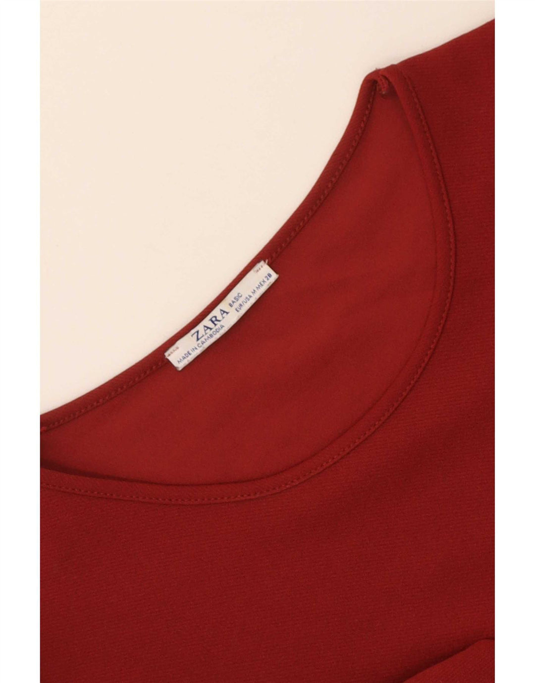 Zara Dame 3/4 Ærm Skift Kjole UK 14 Medium Rød