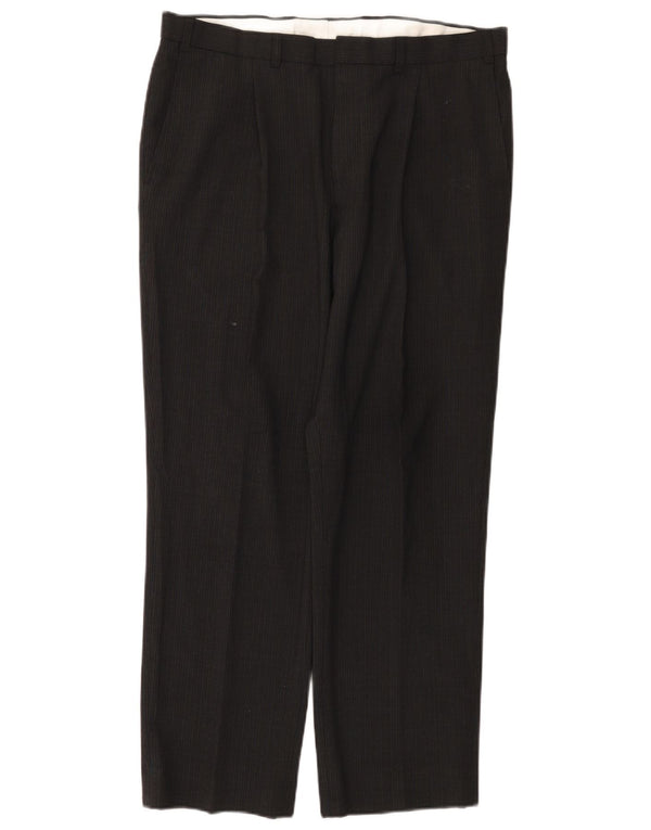 Marks & Spencer Straight Chino-bukser til mænd W36 L29 Sort nålestribe