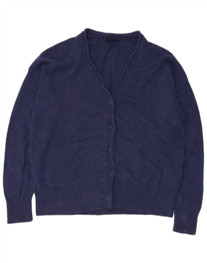 Cos Dame Cardigan Sweater UK 14 Medium Navy Blue Uld