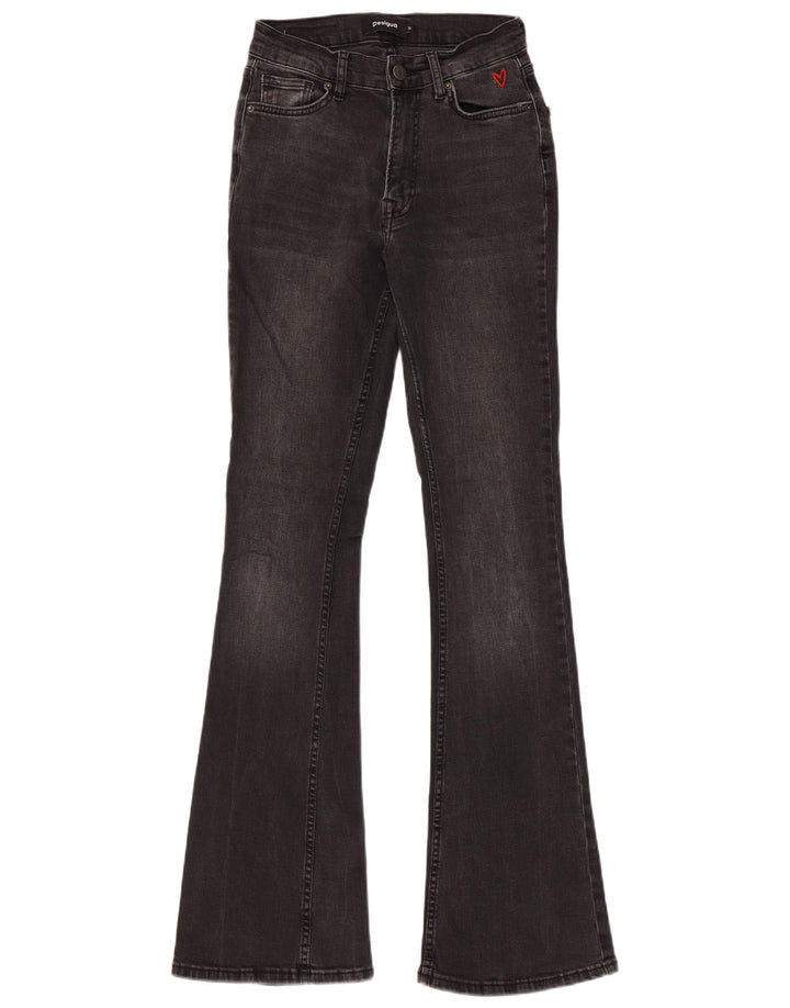 Desigual Dame Slim Flared Jeans EU 36 Small W26 L33 Black Bomuld