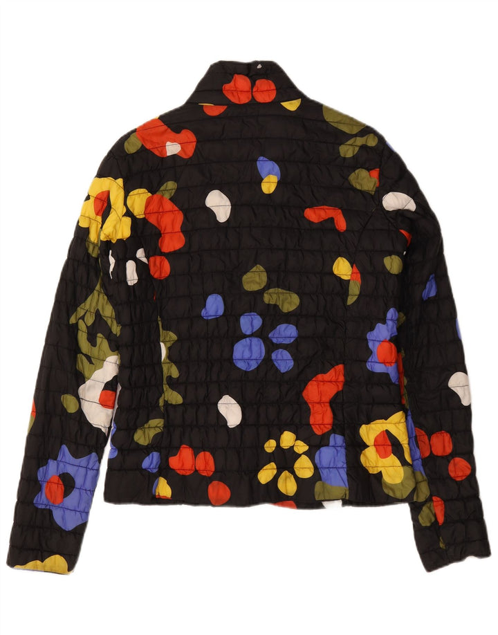 K-Way Quiltet jakke til kvinder UK 14 Large Black Floral