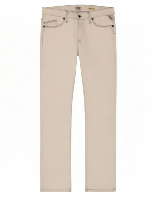 Replay Mens Waitom Straight Jeans W31 L34 Off White Cotton