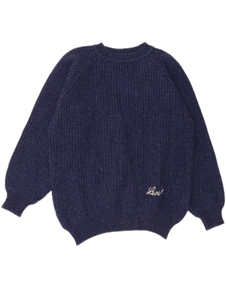 LEVI'S Dame sweater med rund hals, UK 14 Medium Navy Blue Flecked