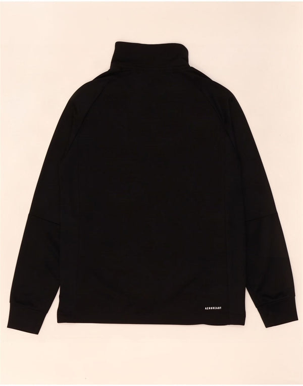 Adidas Boys Aeroready Pullover med lynlås-hals træningsdragt Top 13-14 år Sort
