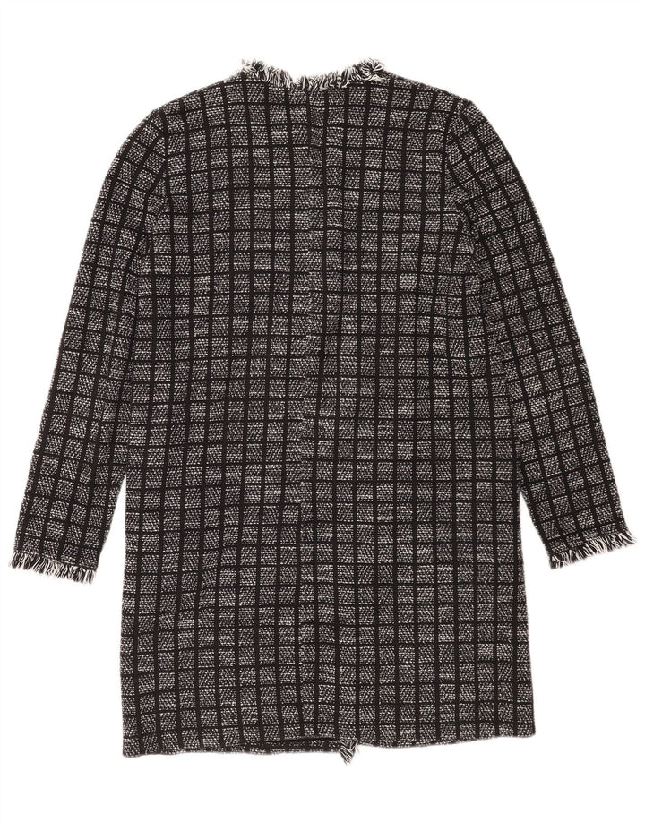 Zara Dame Oversized Overfrakke UK 10 Small Grey Check