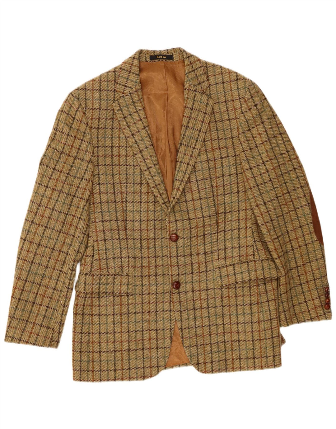 Barbour Herre 2 Button Blazer Jacket EU 48 Medium Green Check New Wool