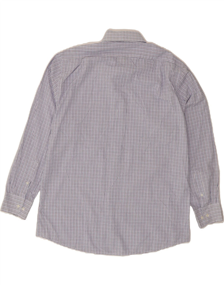 DOCKERS Mens Fitted Shirt Size 16 16 1/2 Large Blue Check Cotton Vintage Dockers and Second-Hand Dockers from Messina Hembry 