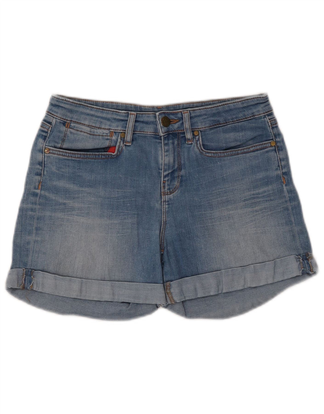 Tommy Hilfiger denimshorts til kvinder W28 Mellemblå bomuld