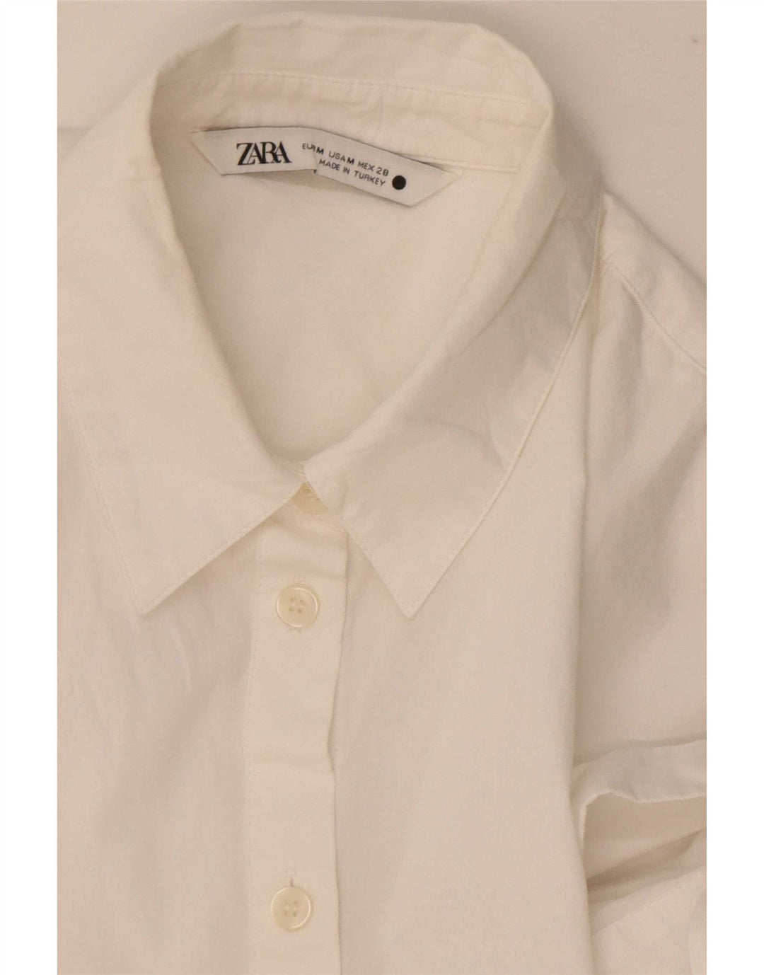 Zara Womens Front Tie Shirt Bluse UK 12 Medium White