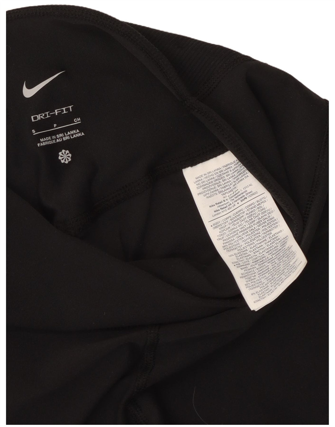 Nike Dame Dri Fit Leggings UK 8 Small Black Polyester