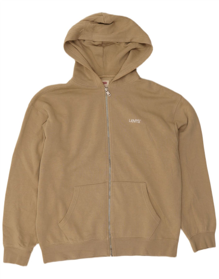 Levi's Herre Relaxed Fit Hoodie Sweater med lynlås Medium Beige Bomuld