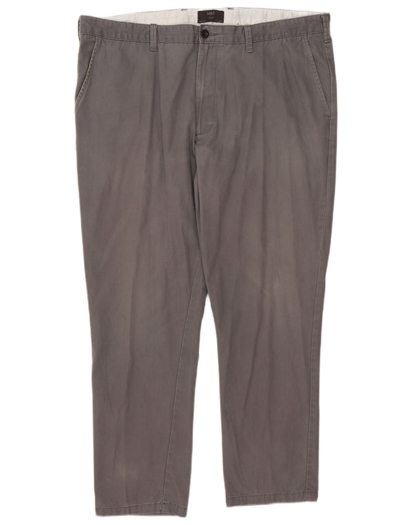 Marks & Spencer Herre Tapered Chino Bukser W40 L29 Grå Bomuld