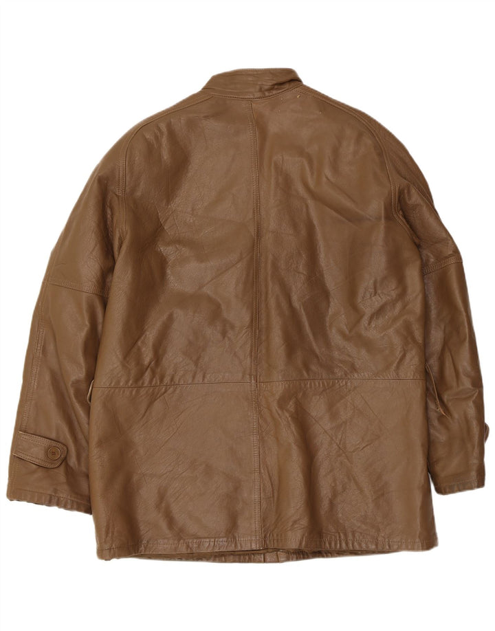 Vintage herre læderjakke IT 50 Stor brunt læder