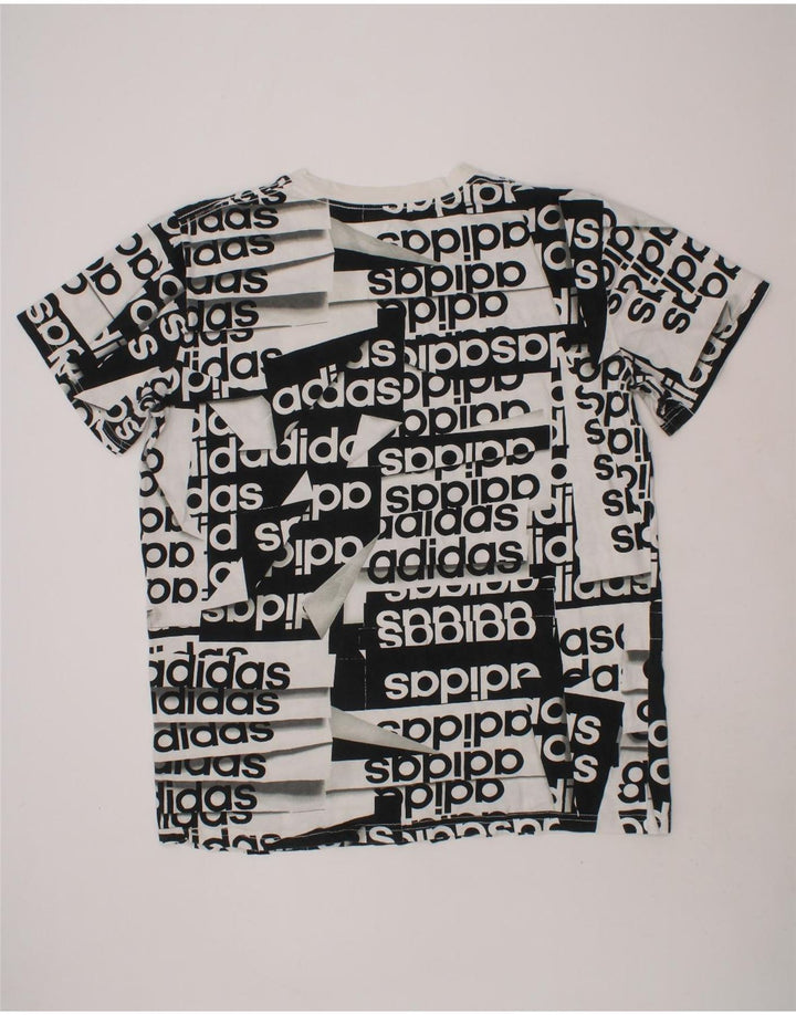 ADIDAS Boys Abstract Pattern Graphic T-Shirt Top 14-15 YearsM Large  White Vintage Adidas and Second-Hand Adidas from Messina Hembry 