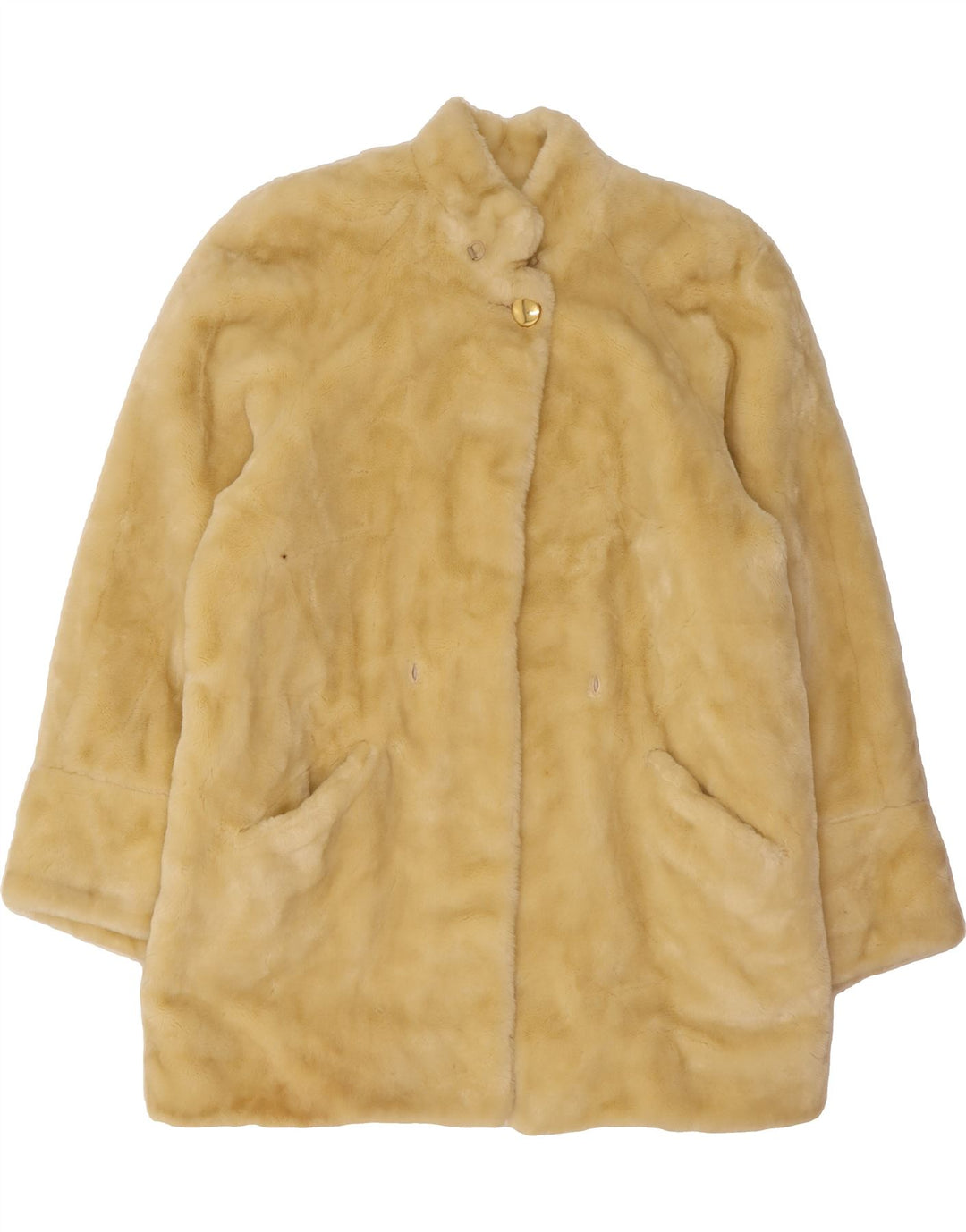 GALA Womens Oversized Faux Fur Overcoat UK 10 Small Beige Modal Vintage Gala and Second-Hand Gala from Messina Hembry 