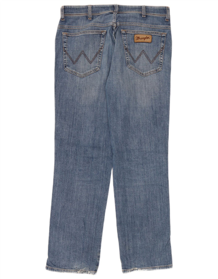 Wrangler Herre Texas Straight Jeans W34 L30 Blå Bomuld