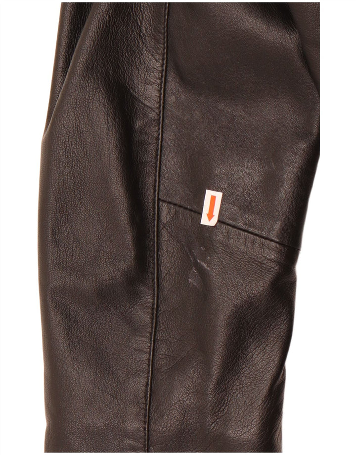 Essence Dame Oversized Læderjakke UK 18/20 XL Sort Læder