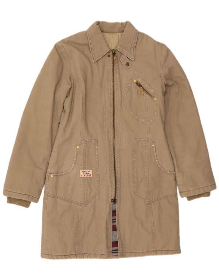 Lois Dame Windbreaker Coat UK 10 Small Beige Bomuld