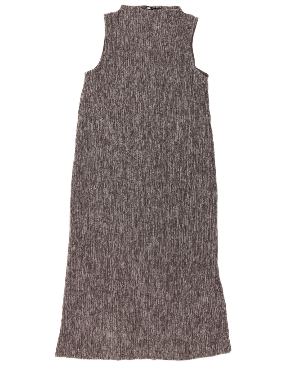 Zara Dame ærmeløs Maxikjole UK 12 Medium Grå Polyester