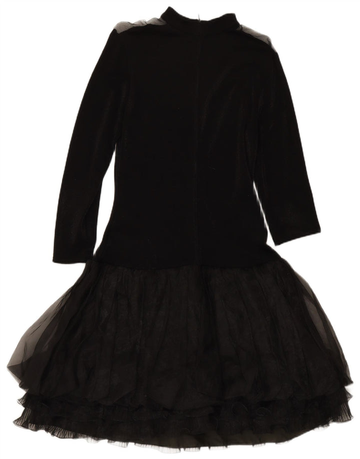 VERA MONT Womens Long Sleeve Tiered Dress UK 12 Medium Black