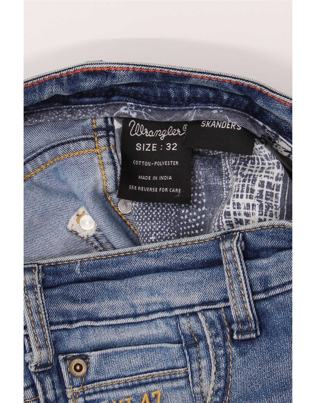 Wrangler Herre Skanders Slim Jeans W32 L34 Blå Bomuld
