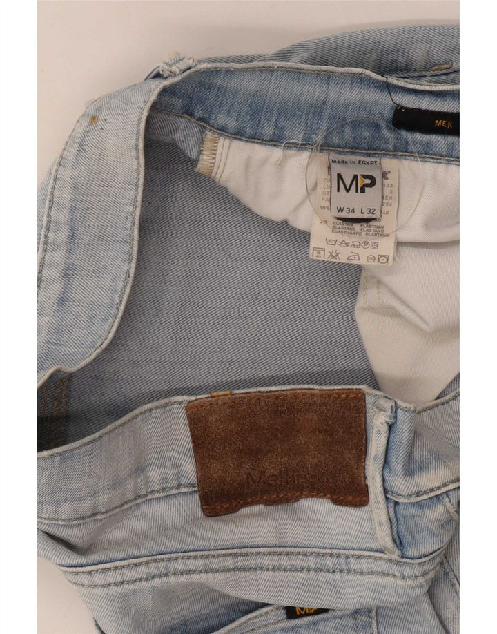 Meltin' Pot Straight Jeans til mænd W34 L32 blå bomuld