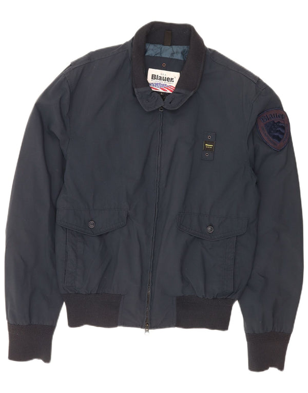 Blauer Herre Bomber Jacket UK 40 Large Navy Blue Nylon
