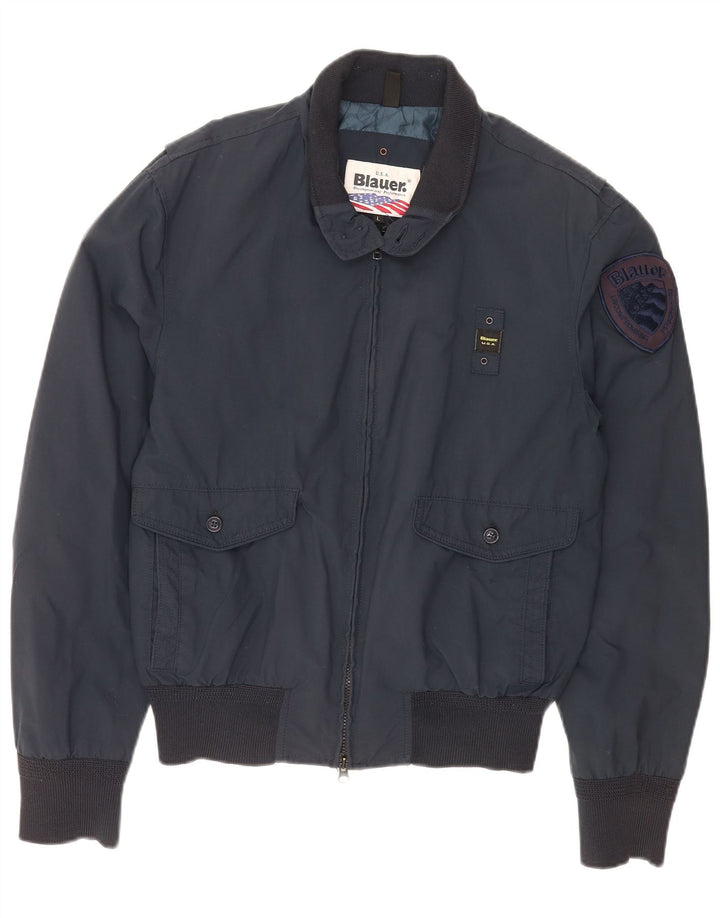 Blauer Herre Bomber Jacket UK 40 Large Navy Blue Nylon