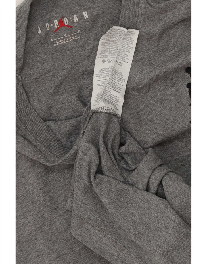Jordan Herre T-Shirt Top Stor Grå Bomuld