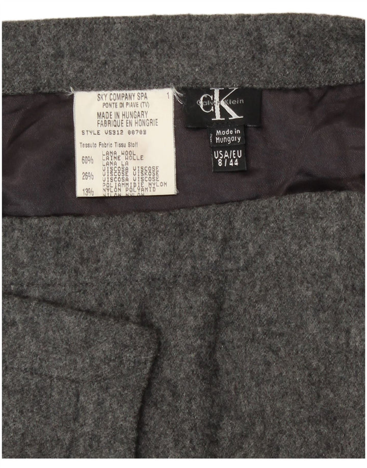 Calvin Klein Wrap-nederdel til kvinder US 8 Medium W30 Grå uld