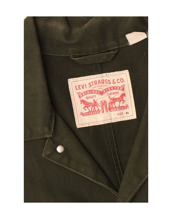 Levi's Herre Utility Jacket UK 42 XL Khaki Cotton